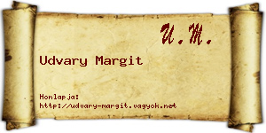 Udvary Margit névjegykártya